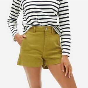 Everlane Cotton Twill Shorts in Autumn Fern, Size 8